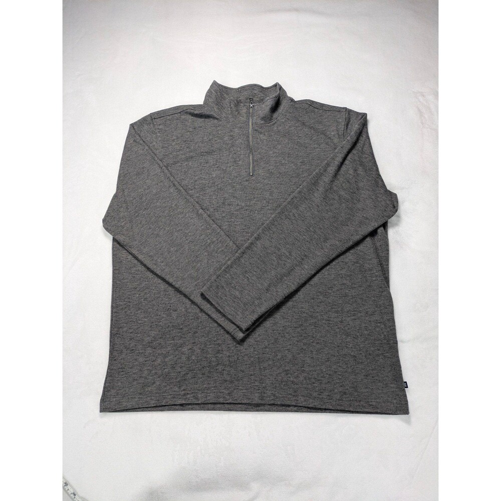 NWOT GAP Men's Charcoal Grey Quarter Zip Pullover Sweater - Size XXL -Ultra Soft